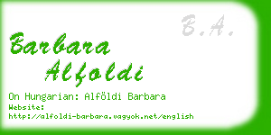 barbara alfoldi business card
